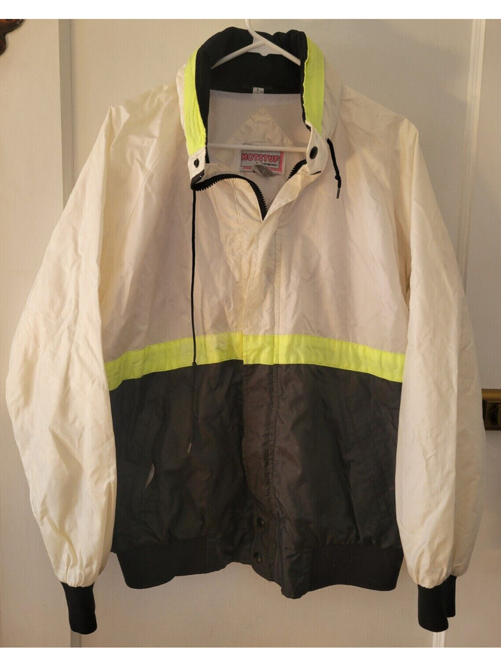 Vintage 1980s Color Block Funnel Neck Windbreaker Jacket Hotstuf L